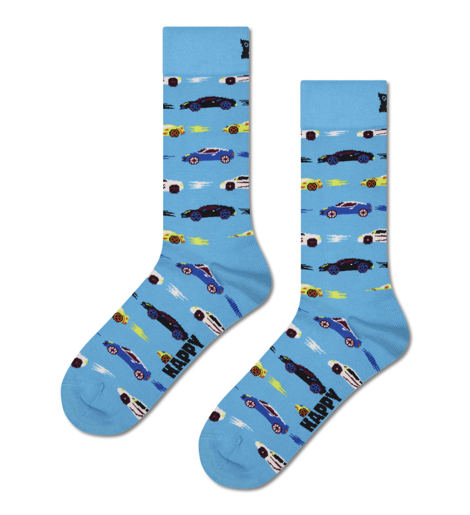 Happy Socks - Car Stripe Sock Light Blue