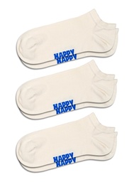 Happy Socks - 3-Pack Solid White Low Socks